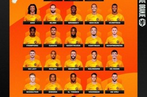 荷兰3月大名单：范戴克领衔，赖恩德斯、西蒙斯在列